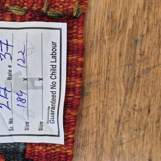 Handwoven Kilim Rug 184cm x 122cm – Vegetable Dye Wool Flatweave