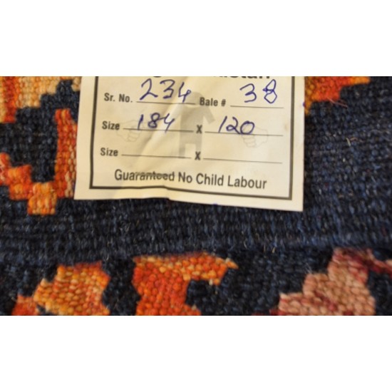 Afghan Kilim Rug 184cm x 120cm – Colourful Handwoven Wool Rug