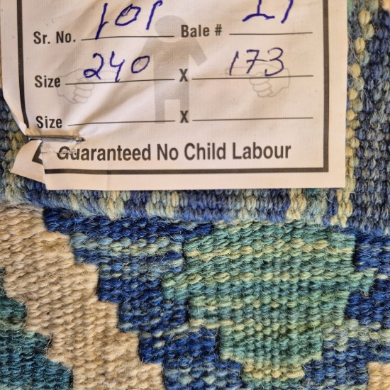 Afghan Kilim Rug 240cm x 173cm – Vegetable Dyed Wool, Mixed Colours Afghan Kilim Rug 240cm x 173cm – Vegetable Dyed Wool, Mixed Colours