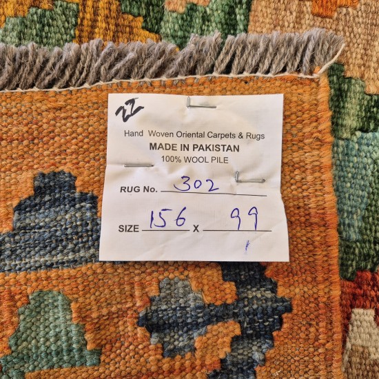 Authentic Afghan Kilim Rug 156cm x 99cm – Handwoven Flatweave Wool Rug