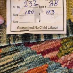 Vegetable Dyed Kilim Rug 180cm x 113cm – Handwoven Wool Flatweave