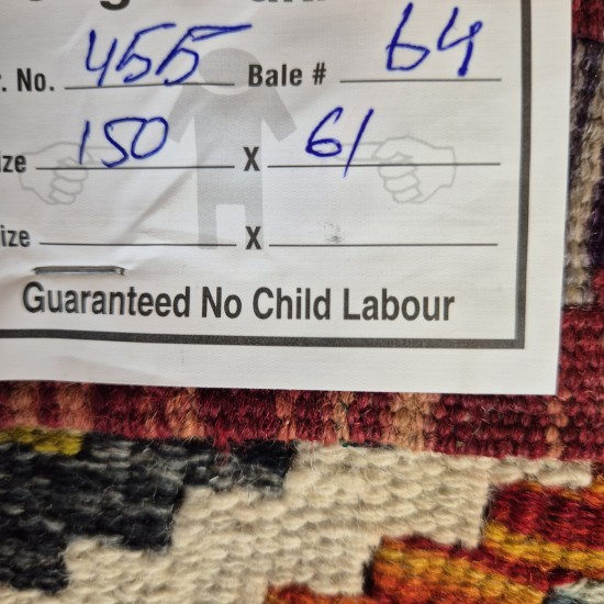 Turkish Vegetable Dyed Kilim Runner 150cm x 61cm – Handwoven Wool Flatweave