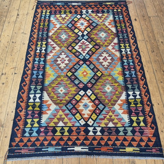 Afghan Kilim Rug 184cm x 120cm – Colourful Handwoven Wool Rug