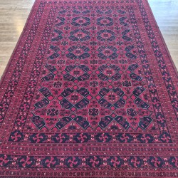 Fine Afghan Khan Mohammadi Rug 291cm x 204cm – Rich Red Tones Handmade Wool Rug 