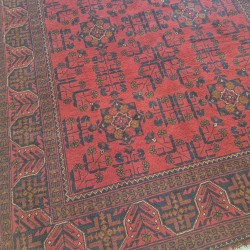 Afghan Khan Mohammadi Rug 197cm x 151cm – Rich Red Handmade Wool Rug 