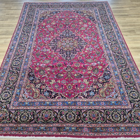 Persian Mashad Rug 294cm x 197cm – Natural Dyes Natural Wool Pink Tone Rug Persian Mashad Rug 294cm x 197cm – Natural Dyes Natural Wool Pink Tone Rug