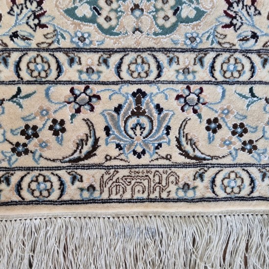 Super Fine Persian Nain Rug 168cm x 116cm – Rare Green Kurk Wool & Silk (6La Quality) Super Fine Persian Nain Rug 168cm x 116cm – Rare Green Kurk Wool & Silk (6La Quality)