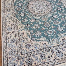 Super Fine Persian Nain Rug 168cm x 116cm – Rare Green Kurk Wool & Silk (6La Quality)