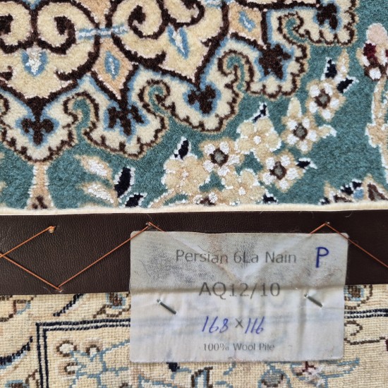 Super Fine Persian Nain Rug 168cm x 116cm – Rare Green Kurk Wool & Silk (6La Quality) Super Fine Persian Nain Rug 168cm x 116cm – Rare Green Kurk Wool & Silk (6La Quality)