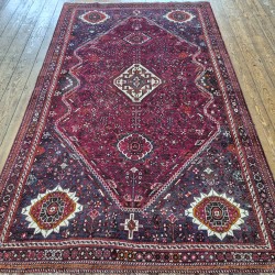 Persian Qashqai Rug 282cm x 170cm – Natural Wool Hand-Dyed Tribal Carpet  Authentic Hand-Knotted Nomadic Rug