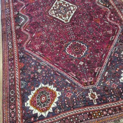 Persian Qashqai Rug 282cm x 170cm – Natural Wool Hand-Dyed Tribal Carpet  Authentic Hand-Knotted Nomadic Rug