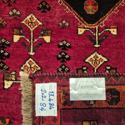 Hand-Knotted Persian Qashqai Runner 202cm x 84cm – Red Tones Wool Rug  Authentic Qashqai