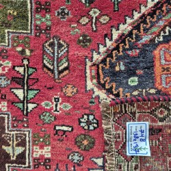 Qashqai Nomadic Rug 198cm x 137cm – Red Vintage Natural Wool