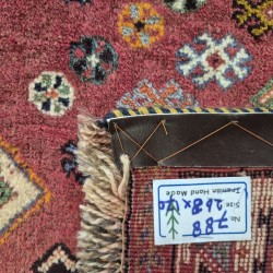 Vintage Persian Qashqai Nomadic Carpet 268cm x 170cm – Soft Pink & Red Tribal Rug