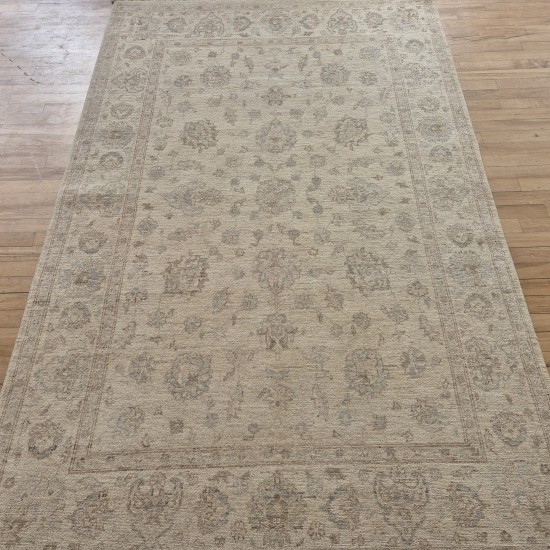 Hand-Knotted Farahan Ziegler Rug 232cm x 150cm – Natural Wool Rug in Cream Tones