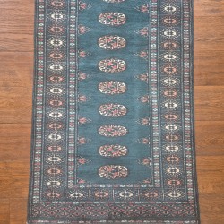 Bokhara Runner 308cm x 79cm – Rare Teal Luxury Wool Runner  Authentic Bokhara 