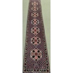Very Fine Persian Senneh Runner 293cm x 50cm – Blue Tones Super Fine Wool