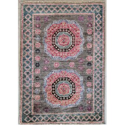 Ersari Rug 90cm x 60cm – Natural Dyes Grey Ghazni Wool Rug