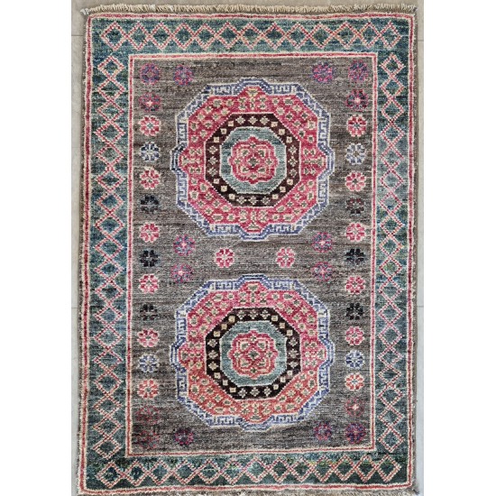 Ersari Rug 90cm x 60cm – Natural Dyes Grey Ghazni Wool Rug Ersari Rug 90cm x 60cm – Natural Dyes Grey Ghazni Wool Rug