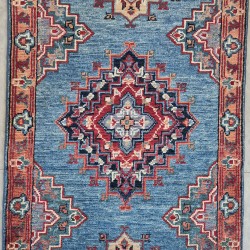 Ariana Ersari Rug 90cm x 60cm – Blue Tones Handmade Wool Rug 